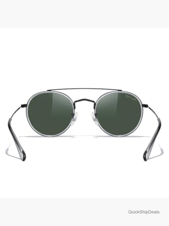 Retro Double Bridge Round Polarized Sunglasses Unisex main image 7